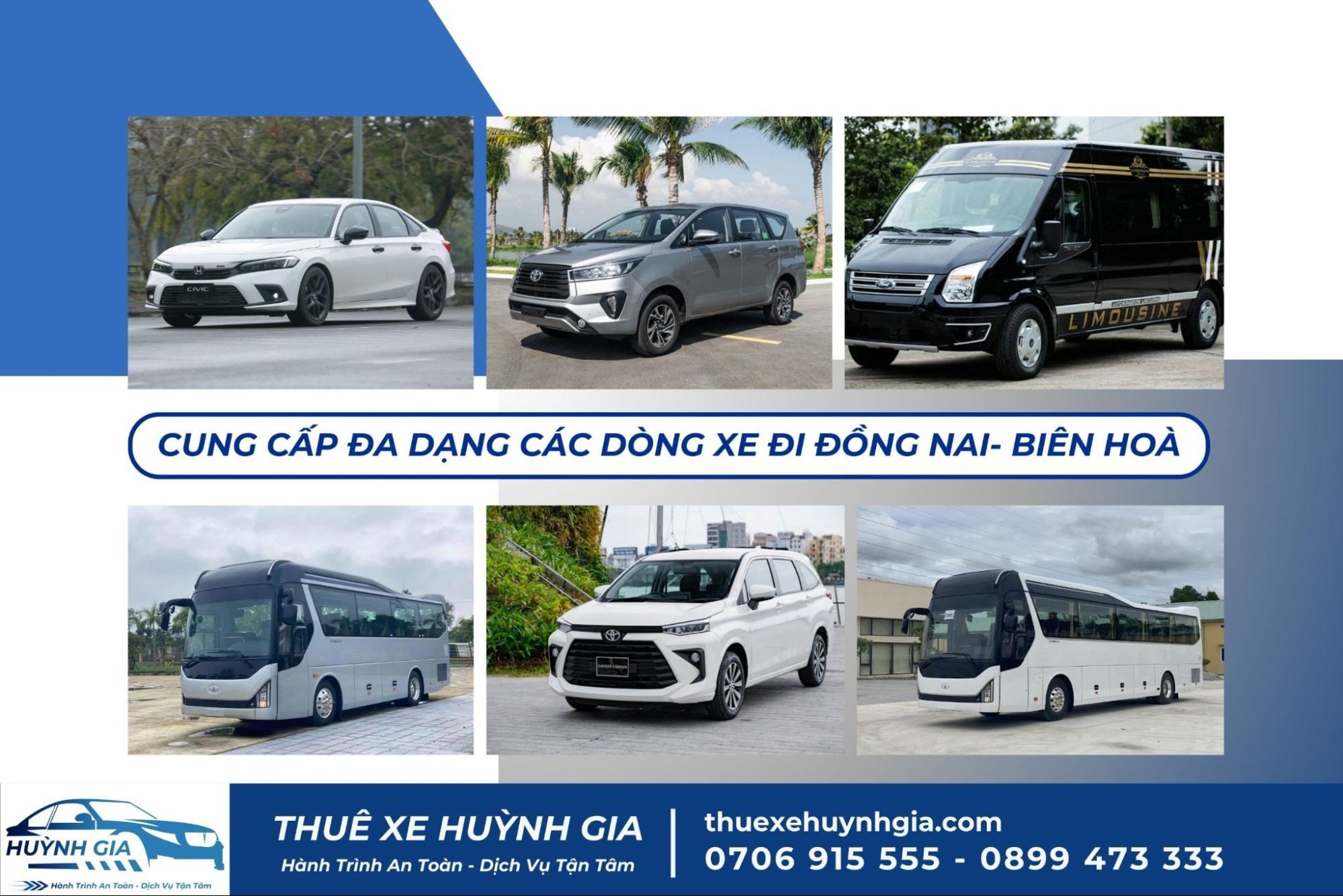 Các dòng xe cho thuê đi Biên Hoà- Đồng Nai